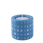 AWD Porte-Bougie Chauffe-Plat en céramique avec Motif Lettres Bleu et Blanc
