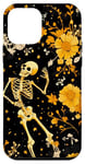 Coque pour iPhone 12 mini Jaune Bohème Floral Squelettes Dancing Night Sky Cool Goth