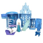 Mattel Disney Le Palais de Glace d’Elsa La Reine des Neiges, coffret histoires à empiler, maison de poupée avec mini-poupée et 8 éléments de jeu, inspiré du film Disney La Reine des neiges, HLX01