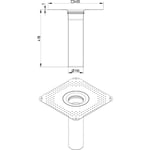 Underdel til tagafløb-tag: tagpap-flange: 400x400mm-udløb: ø110m