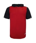 Under Armour Mens Select T-Shirt Hoodie Half Zip Top 1326757 600 - Red - Size Large