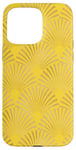 Coque pour iPhone 15 Pro Max Ambre Glow Jaune Orange Art Déco Motif éventail