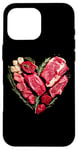 Coque pour iPhone 16 Pro Max Graphique culinaire pour la Saint-Valentin, barbecue, viande de bœuf crue, cœur, papa et chef