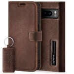 SURAZO Étui de Protection en Cuir pour Google Pixel 8 Pro - Pliable - en Cuir véritable - avec Aimant, Compartiment pour Cartes, Protection RFID, Fonction Support - Étui à Rabat en Cuir (Marron Noix)