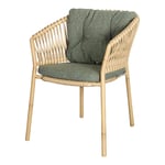 Cane-Line - Ocean Aluminium Cane Line Weave / Wove Dark Green Cushions - Ruokapöydän tuolit - Cane-line Design Team - Vihreä - Metalli/Synteettinen