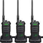 Rt86 Talkie Walkie Professionnel,Radio Bidirectionnelle Longue Distance Haute Puissance,2600 Mah Rechargeable,Ecran Cache,Talkie Walkie Robuste Pour La Logistique(Noir,3 Pieces)