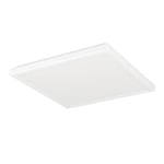 Eglo Plafonnier LED en saillie Rovito, lampe de plafond carrée, éclairage pour salle de bains en plastique blanc, blanc chaud - blanc froid, IP44, 29x29 cm