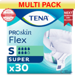 TENA ProSkin Flex Super - Small - 3 Pack of 30 - Incontinence - Multi Pack