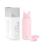 Simple Modern Gourde Isotherme avec Paille et Couvercle à Boire d'un Coup | Gourde Sport Adulte en Acier Inoxydable | Summit | 950ml | Blush