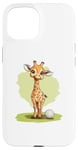 Coque pour iPhone 15 Jolie balle de golf girafe pour un moment ludique