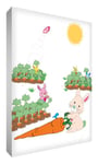 Little Helper BUN1216-12G Feel Good Art Tableau décoratif Impression sur toile de lin épaisse Style moderne Motif monsieur lapin dans le jardin 40 x 30 cm