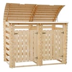 Cache Poubelle Double en Bois à Portes Verrouillables - 180cm x 97cm x H137 cm TIMBELA M605-1