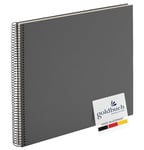 goldbuch Bella Vista 25325 Spiral Photo Album 35 x 30 cm Photo Album with 40 White Pages Linen Memory Book for Pictures and Photos to Stick in Grey