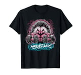 Funny Hedgehog Lifting Weights Gym Workout Animal Fitness T-Shirt