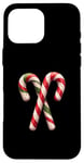 Coque pour iPhone 16 Pro Max Canne à sucre de Noël classique festive, motif bonbon