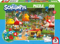 Schmidt Spiele 56525-Puzzle pour enfant-200 pièces-Les Schtroumpfs-avec 2 Figurines, 56525, Multicolore