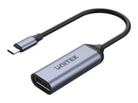 Unitek V1415a - Usb-/Displayport-Adapter - 24 Pin Usb-C (Hane) Till Displayport (Hona) - Displayport 1.4 - 15 Cm - 8K60hz Stöd, 4K120hz Stöd - Rymdgrå