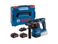 Bosch Professional 18V System perforateur sans-fil GBH 18V-22 (avec SDS plus, idéal pour percer des trous de 6 mm à 10 mm, avec 2 batteries 4,0 Ah, chargeur GAL 18V-40, dans L-BOXX)