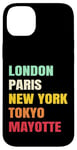 Coque pour iPhone 14 Plus Mayotte Fier d’être Mahorais Paris Tokyo new York Mayotte