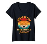 Womens Life is better with a little foxiness women men Foxes V-Neck T-Shirt