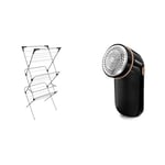 Vileda Sprint 3-Tier Clothes Airer, Indoor Clothes Drying Rack with 20 m Washing Line, Silver & PHILIPS Fabric Shaver, Black, Pack of 1