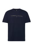 Tommy Jeans Tjm Reg Gold Linear Logo Tee Ext Marinblå