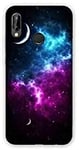 Coque pour Huawei P30 Lite Espace Univers Galaxie - Bleu Violet N