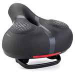 ROCKBROS Selle Vélo Confortable, Selle de VTT Confort Ergonomique, Siège de Vélo Gel Creux Respirant Amortisseur Imperméable Réfléchissant Stable pour VTT Vélo de Route Vélo de Ville Noir