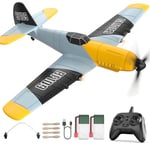 DEERC Avion Télécommandé 3 canaux BF-109 Jouets de Chasse télécommandés, 2.4GHz 6-Axis Gyro Stabilizer, Planeur RTF, RC Avion avec 2 Batteries, Facile à Piloter pour Les Enfants et Les débutants