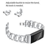 Fitbit Charge 3/4 Lyxigt armband med glittrande stenar, silver