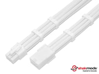 6 Pin Full White 30cm PCIE GPU Sleeved Extension Cable + 2 Free Combs Shakmods