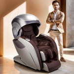 GLOBAL RELAX® | Kronos Fauteuil de Massage 5D Édition Limitée | Brun | Pressothérapie I Aromathérapie I Luminothérapie I Thermothérapie I Son Bluetooh 3D | Gravité Zéro I Espace Zéro