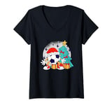 Womens Soccer Ball Christmas V-Neck T-Shirt