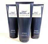 3x David Beckham Classic Blue Shower Gel Body Wash for Men, 200ml