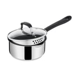 Jamie Oliver by Tefal Quick & Easy Stainless Steel Saucepan & Lid, 16cm