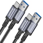 Dreaazhi USB C Data Cable 1M 2Pack,USB 3.1 Gen 2 Cable 3.1A Fast Charging,10GB Data transfer Cable USB to Type C for Samsung Note20,Galaxy S23,Samsung T7, SanDisk Extreme Portable SSD, Crucial X8, WD