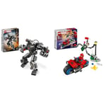 LEGO 76277 Marvel L’Armure Robot de War Machine, Jouet de Robot avec : 3 Canons de Tir & 76275 Marvel La Course-Poursuite en Moto : Spider-Man Contre Docteur Octopus