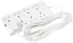 8 Gang Out Put Main Extension Lead 13A UK Power Electric Plug Socket 2m Cable