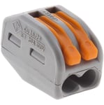 Inotech - Lot de 15 bornes automatiques à cliquet S222 - 2 entrées – fils rigides et souples 4mm² max - orange - Wago