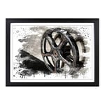 Big Box Art Vintage Movie Film Reel (2) V3 Framed Wall Art Picture Print Ready to Hang, Black A2 (62 x 45 cm)