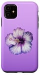 iPhone 11 Aesthetic Hawaiian flower Purple Hibiscus Flowers Girl Case