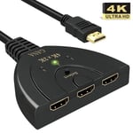 HDMI Switch 4k | 3-Port HDMI Splitter Cable | Hdmi Câble Commutateur Prend en Charge