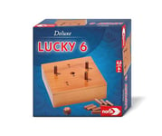 Noris 606102046 – Deluxe Lucky 6 (Jeu de dés à partir de 6 Ans) – Jeu Classique Super Six en Bois de qualité supérieure pour Adultes et Enfants, 2 à 6 Joueurs, durée de Jeu d'environ 20 Minutes