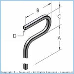 Rörböj ap25 dubbelböj 180/90grader a1000/b302/c182