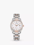 Citizen EW2576-51A Women's Silhouette Crystal Eco-Drive Two Tone Bracelet Strap Watch, Silver/Rose Gold