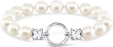 THOMAS SABO A2072-167-14-L15 Bracelet de perles pour femme en argent sterling 925, perles d'eau douce et zircone, longueur 15 cm, Mittelgroße, Argent sterling, Pas de gemme
