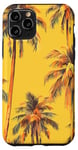 Coque pour iPhone 11 Pro Jaune Vintage Motif Palmier Tropical Paradise Decor