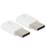 2 kpl Adapter Micro - TypeC Plug Play Hyvä yhteensopivuus muunnospää tiedonsiirtolataukseen