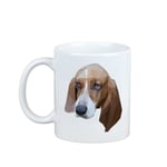 Basset Hound - muki kuva ja geometrinen koira Art-Dog -tekstillä