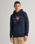 Gant Mens Regular FIt Archive Shield Pullover Hoodie - Blue - Size X-Large